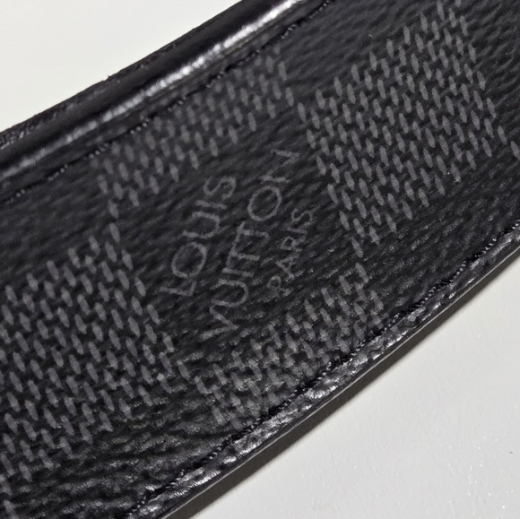 LOUIS VUITTON Sz 36 Belt M/L Sanctuary Force Damier Graphite Black Mens 32"-36". - Picture 6 of 16